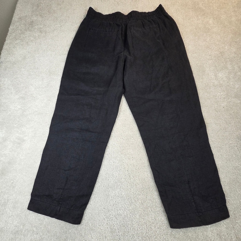 Athleta Retreat Linen Ankle Pant Black Women's Medium Petite NWT Travel Comfort